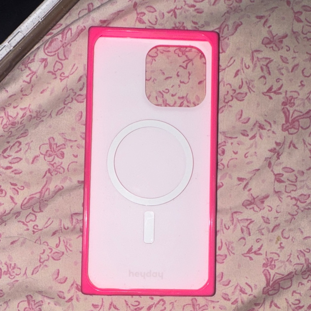 Heyday Bright Pink and White Phone Case iPhone 15 pro max